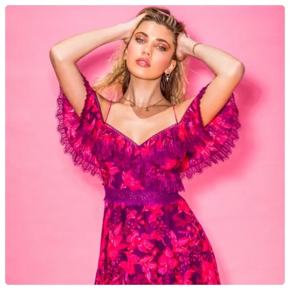 ALICE + OLIVIA Harper Cold Shoulder Maxi Dress - Picture 4 of 15